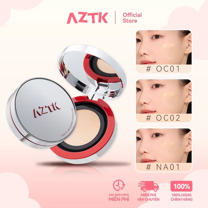 AZTK Cushion Kem Nền Phấn Nước Kiềm Dầu Che Phủ Tự Nhiên Lâu Trôi 12g