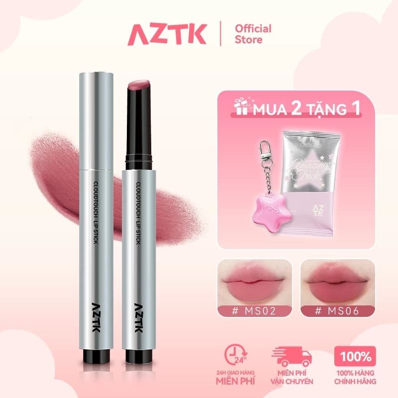 AZTK Son Thỏi Lì Matte Nhung Mềm Môi Lâu Trôi Không Khô Môi 1.8g