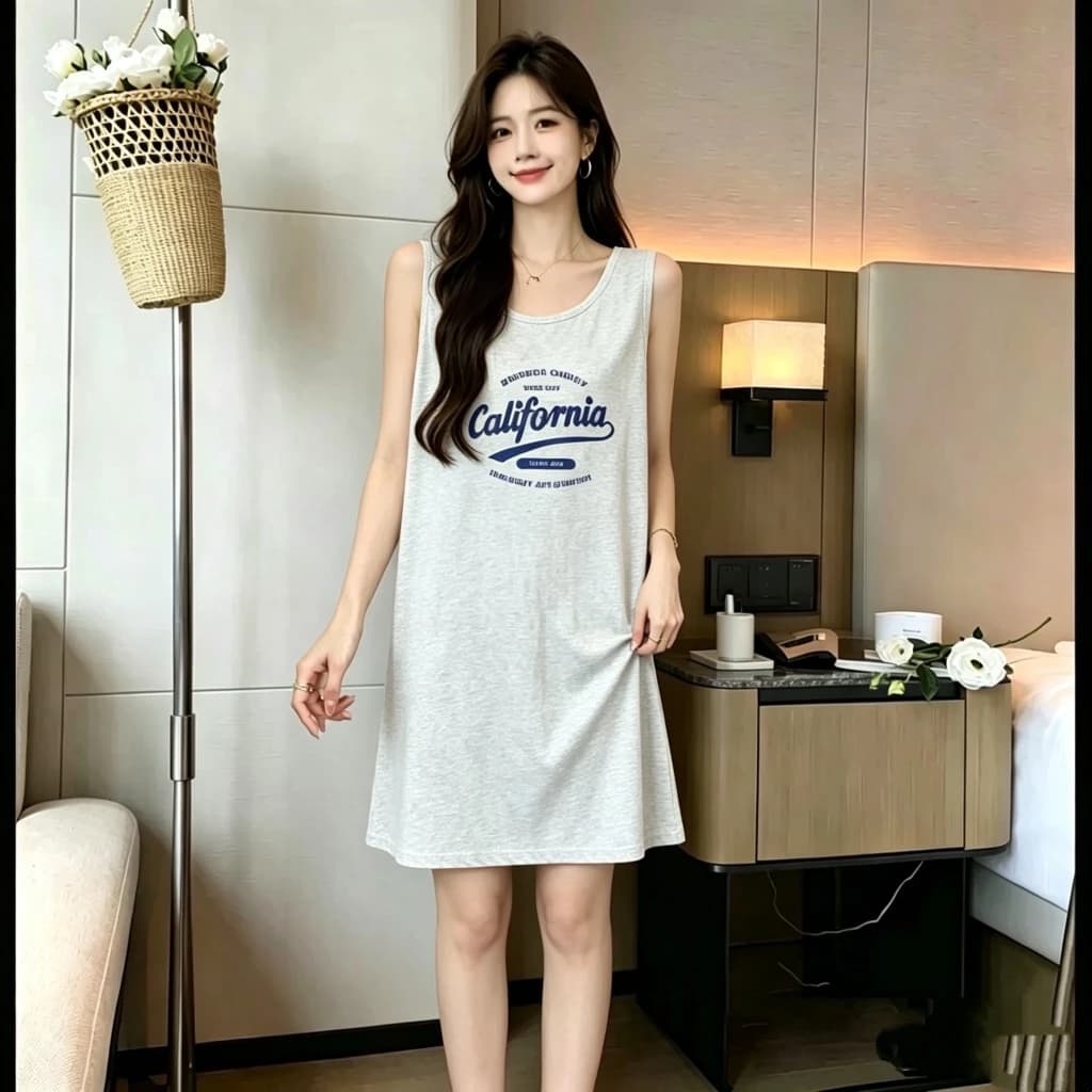 【Mới】Đầm ngủ mùa hè không tay mỏng nhẹ – Áo ngủ nữ mặc nhà phong cách thời trang cá tính – Dễ thương ngọt ngào phong cách nữ sinh