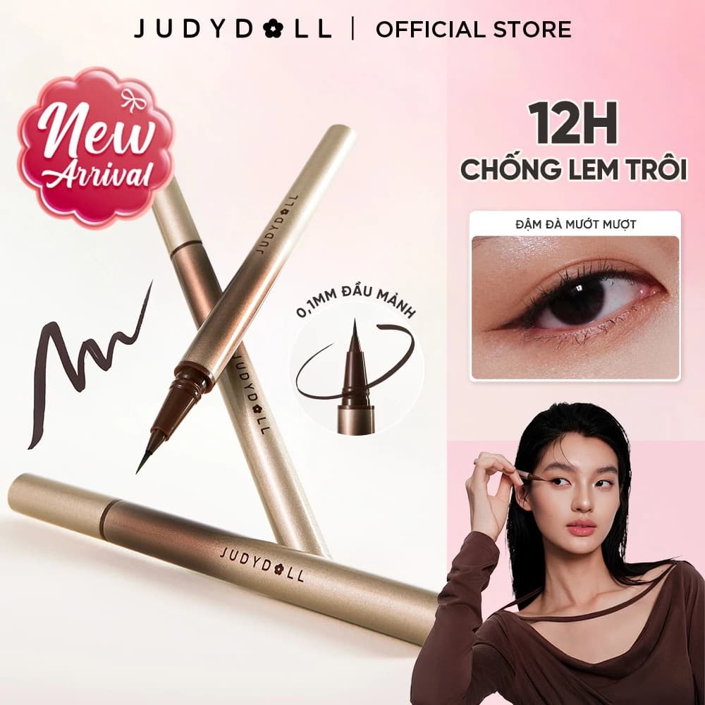 [MỚI] Bút Kẻ Mắt Nước JUDYDOLL Precision Liquid Eyeliner Mực đều Đậm màu Đầu mảnh Bền Màu Lâu trôi 0,8ml