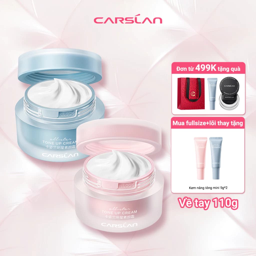 [Lucie] Kem nâng tông da Carslan kem lười trang điểm Kem lót che khuyết điểm hiệu quả Makeup nâng tông 50g