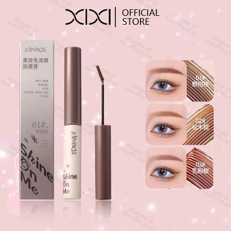 JONBOS Thuốc nhuộm lông mày màu hồng không thấm nước & chống mồ hôi cho vẻ ngoài tự nhiên Trang điểm Mascara chống nhòe lâu trôi NO.J148