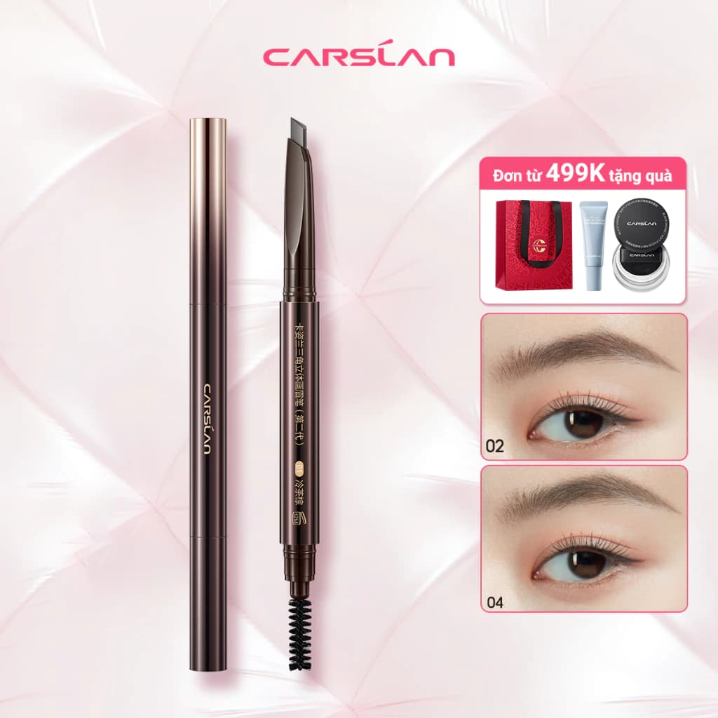 Bút kẻ mày Carslan Chống thấm nước và mồ hôi Màu sắc nhu hòa không bị lem hay dính 0.26g * 2