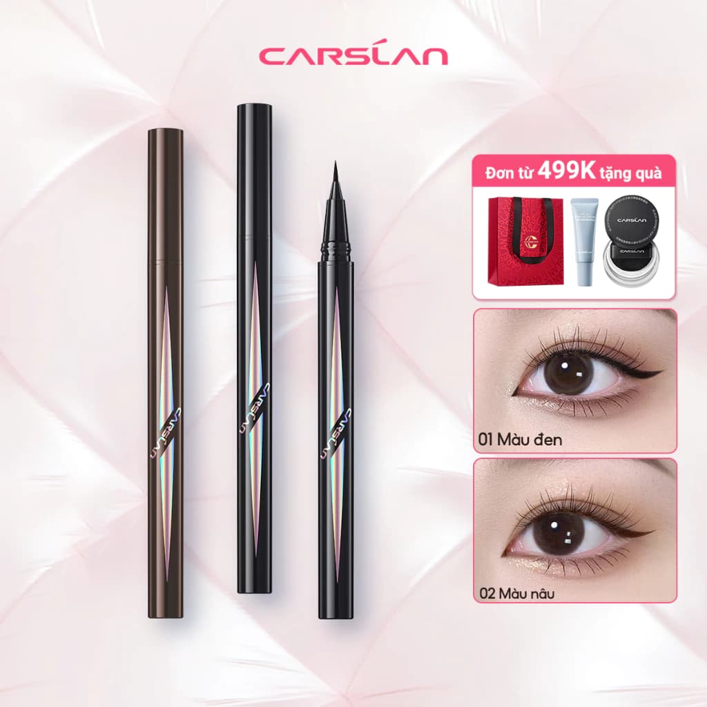 Bút kẻ mắt nước nét mảnh Carslan Không lem trôi suốt 12H 0,55ML