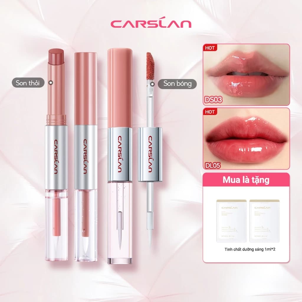 Son môi phủ hai đầu Carslan 24H khóa màu 16H ẩm mượt 1 màu 2 kiểu 4 in 1 6.3g