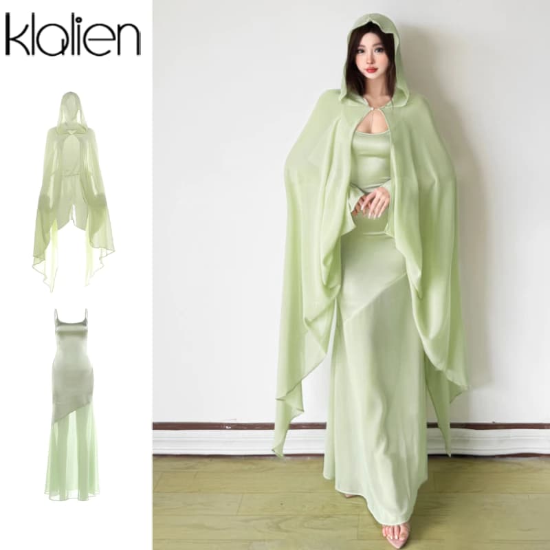 Klalien Váy Phù Hợp Với Chắc Chắn Sling Off Tay Skinny Niche Giảm Béo Thời Trang Tính Khí Phong Cách Nóng Mới