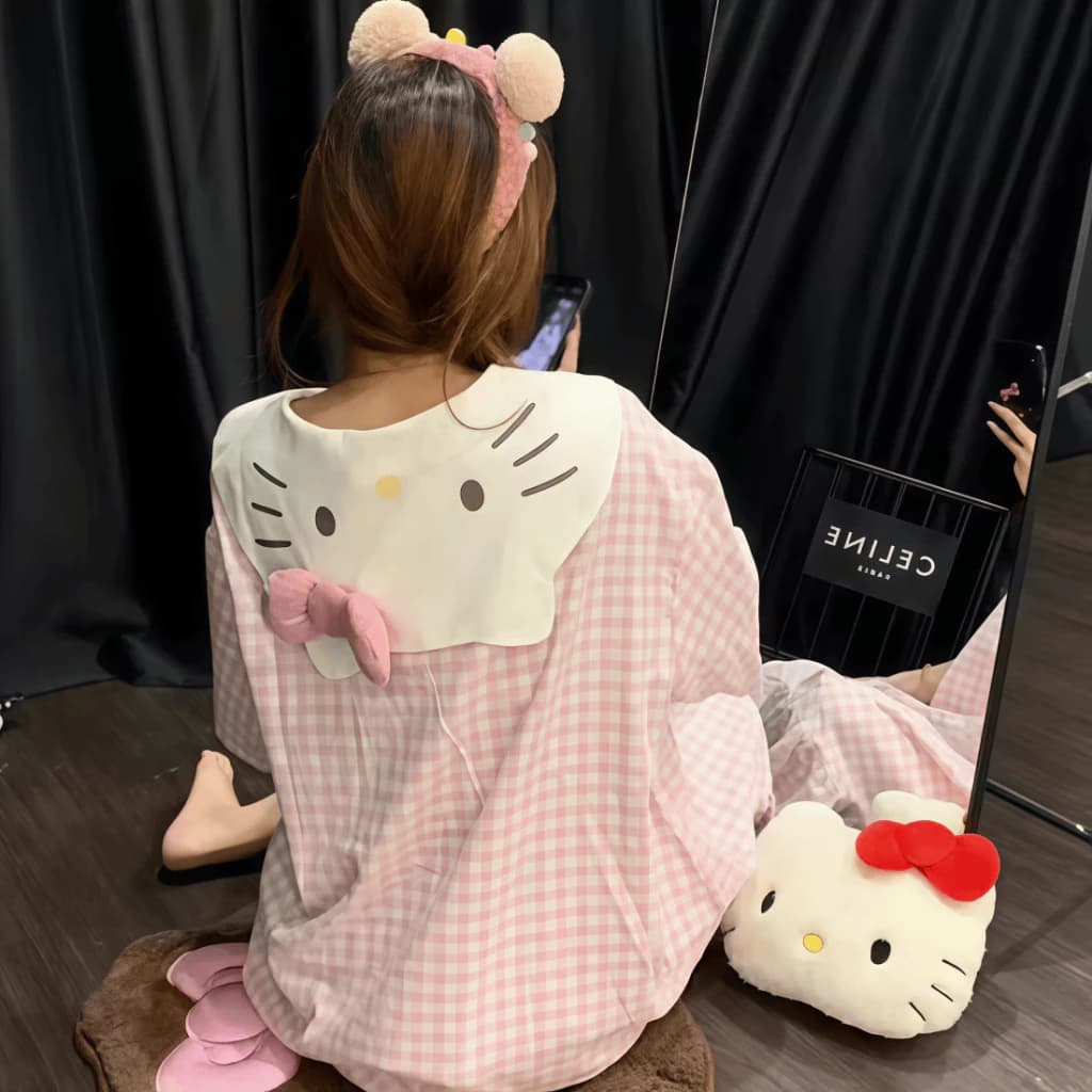 Đầm ngủ nữ mới thu xuân 2026: Dáng dài tay ngắn phong cách công chúa dễ thương, chất cotton mềm mại, viền ren xinh xắn, dáng rộng thoải mái【mặc nhà hay đi chơi đều xinh – có size lớn】