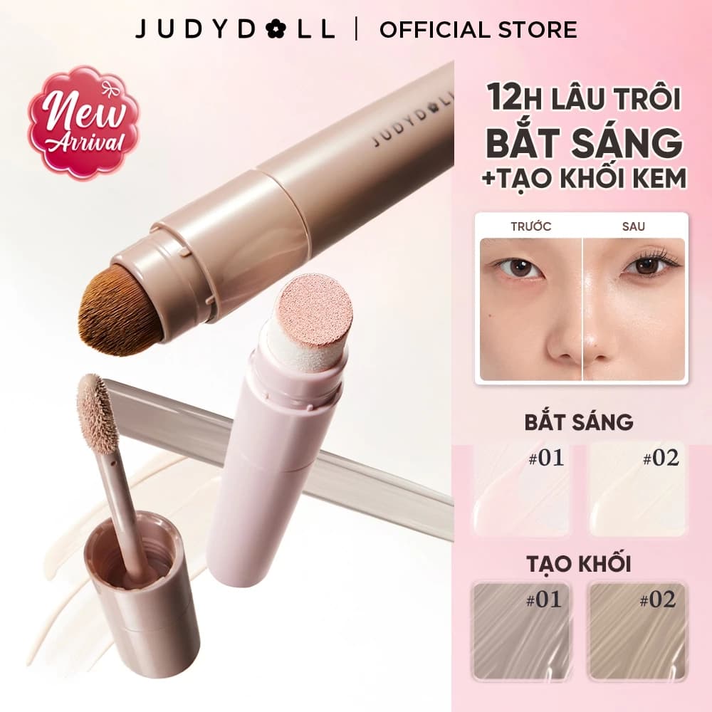 [MỚI] Kem Bắt Sáng & Kem Tạo Khối JUDYDOLL Liquid Highlighter & Liquid Contour rõ màu, không làm vỡ nền, lâu trôi