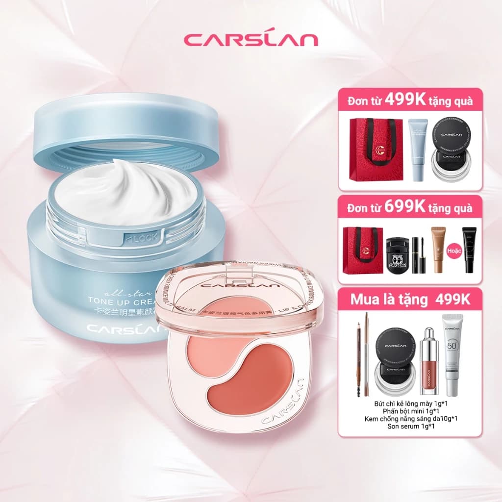 【Combo】Kem nâng tông All Star Carslan 50g + Kem đa năng môi & má 3 in 1  5g