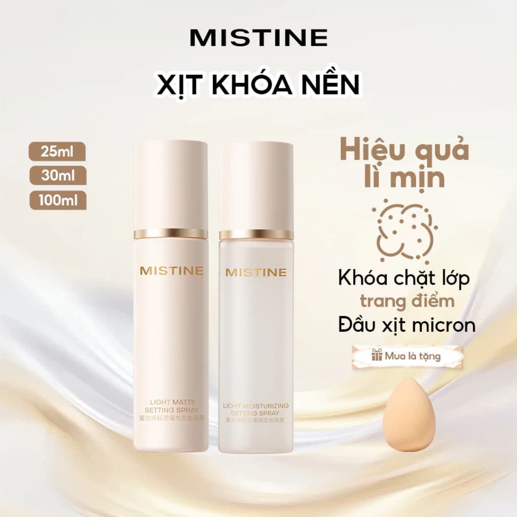 xịt khoá makeup Mistine xịt khoá nền 100ml/30ml/25ml Hiệu quả lì mịn