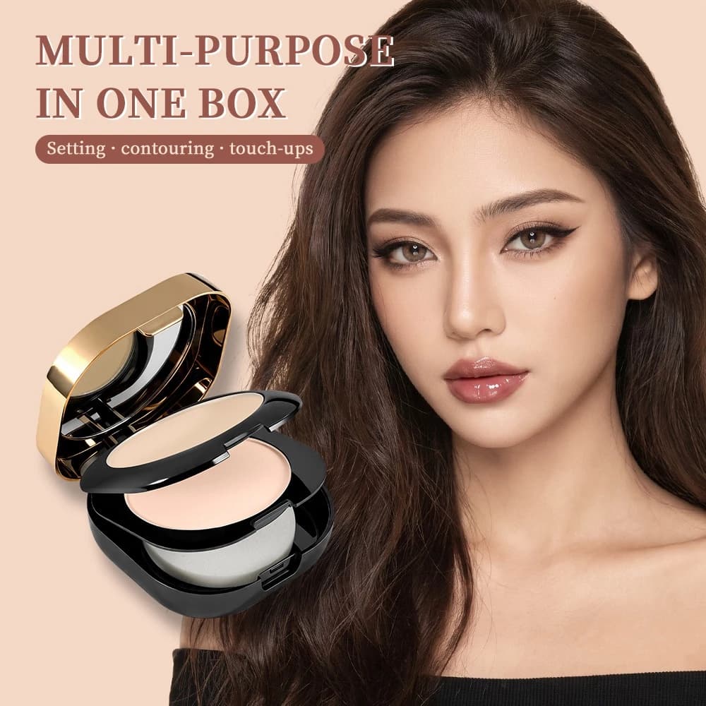 Bột ép sương mù Collagen không chổi than Danchel Bột làm sáng và đường viền 2 trong 1, Kiểm soát dầu Hoàn thiện mờ lâu trôi, Trang điểm mặt tất cả trong một để làm sáng da