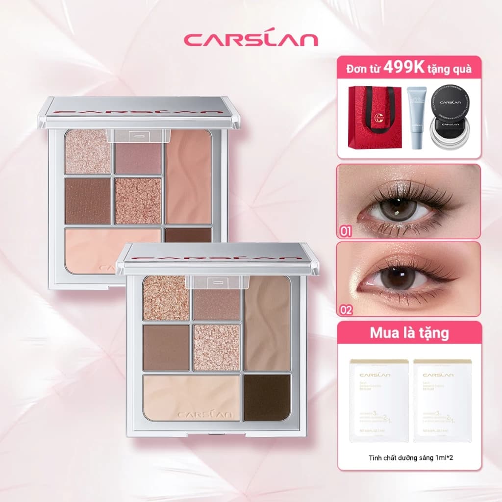 Phấn mắt Carslan Carmen 7 màu một bảng phấn lên màu chuẩn tự nhiên bám màu suốt 12H 9g