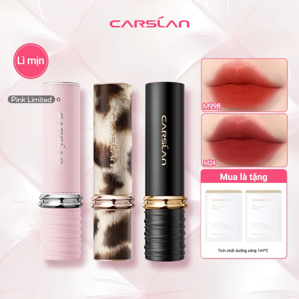 Son lì CARSLAN Matte Kiss  mịn nhẹ trang điểm môi lâu trôi 3.2g