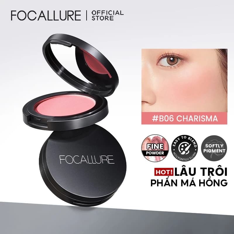 Phấn má hồng FOCALLURE 11 màu sắc tùy chọn trang điểm tự nhiên thời trang 2.8g