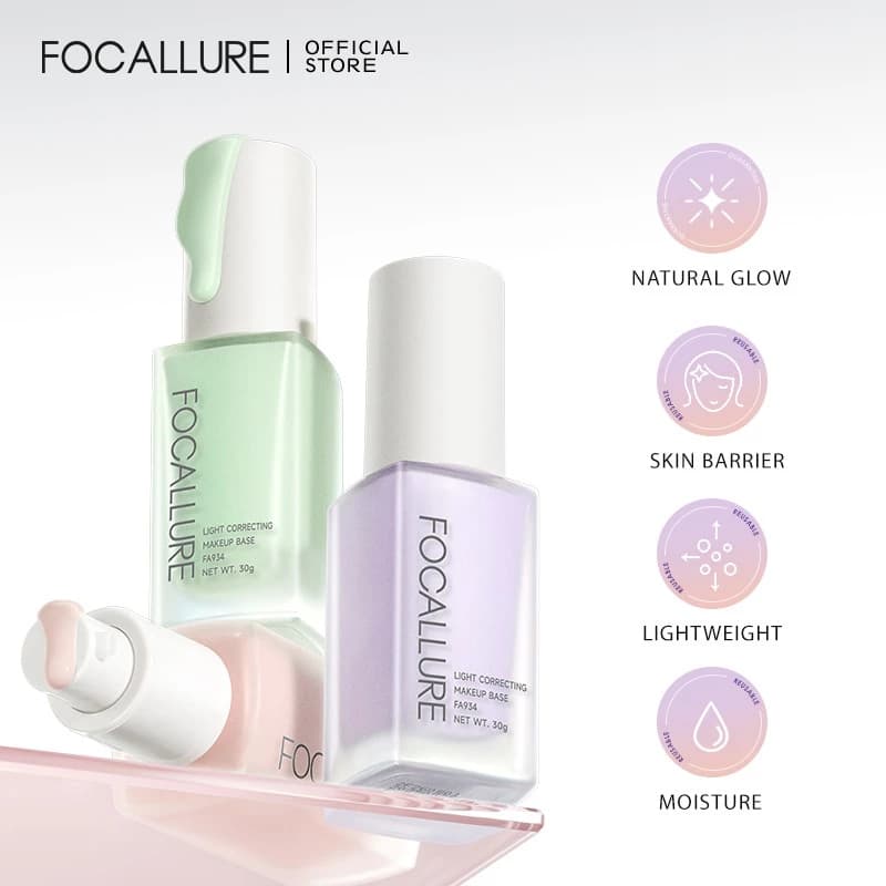 Kem lót dưỡng ẩm FOCALLURE làm sáng da chống thấm nước trọng lượng nhẹ hiệu 30g