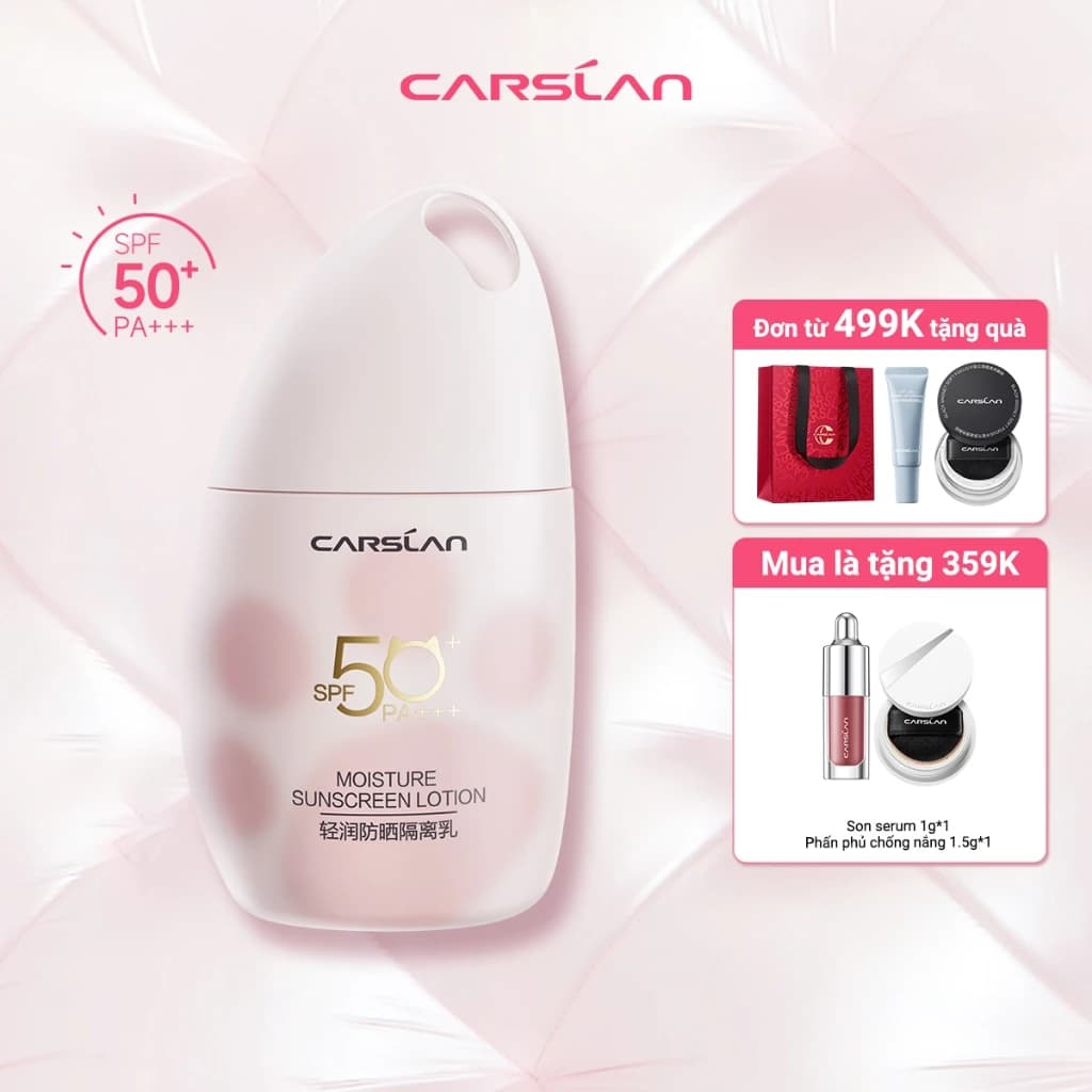 Kem lót chống nắng Carslan kháng nước tốt bảo vệ da suốt 12.5H SPF50+ PA+++  35g