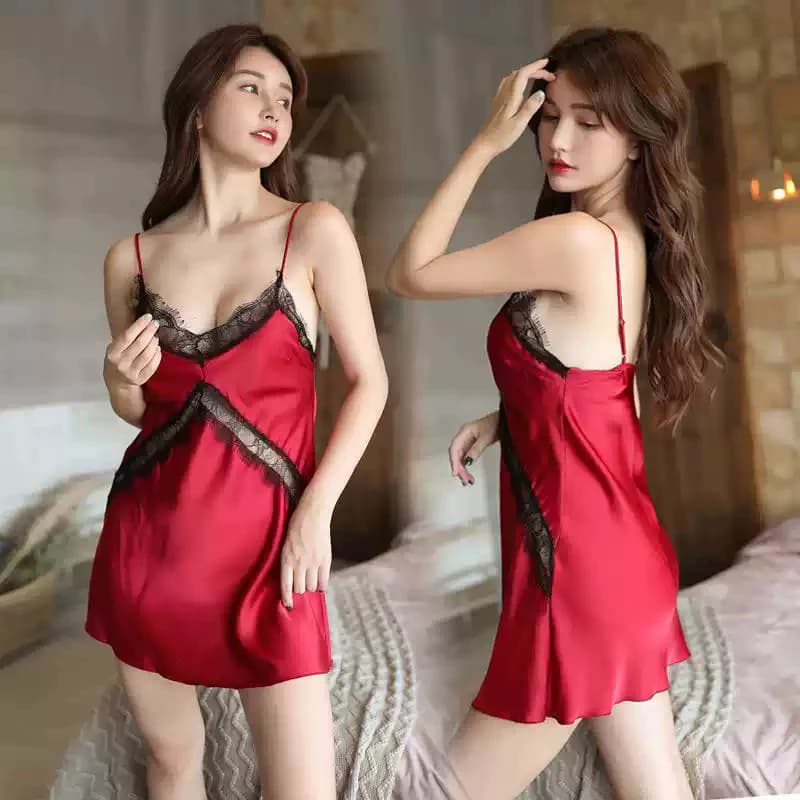 Áo Ngủ Hai Lớp Voan Dài Kiểu Dây Quyến Rũ - Đầm Ngủ Nữ Chất Liệu Mỏng Nhẹ, Phong Cách Ngọt Ngào Gợi Cảm, Form Rộng Thoải Mãi Size Lớn