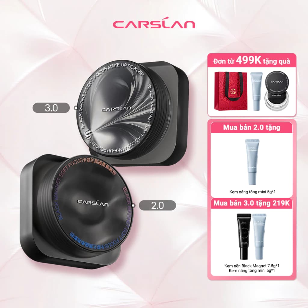 【KOL】Phấn phủ Black Magnet Carslan Phiên Bản Mới 2.0 Kiềm Dầu Và Lành Tính Với Da Hơn 8g
