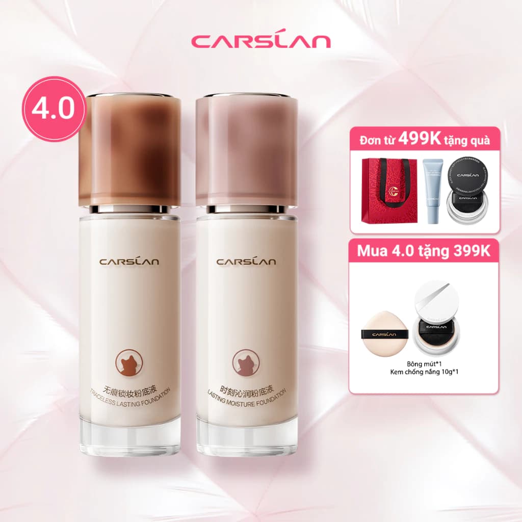 Kem nền CARSLAN dạng lỏng kiềm dầu lâu trôi chống thấm nước suốt 24h 30g
