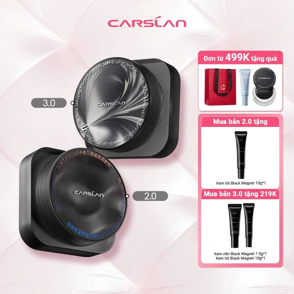 Phấn phủ Black Magnet Carslan Phiên Bản Mới 2.0 Kiềm Dầu Và Lành Tính Với Da Hơn 8g