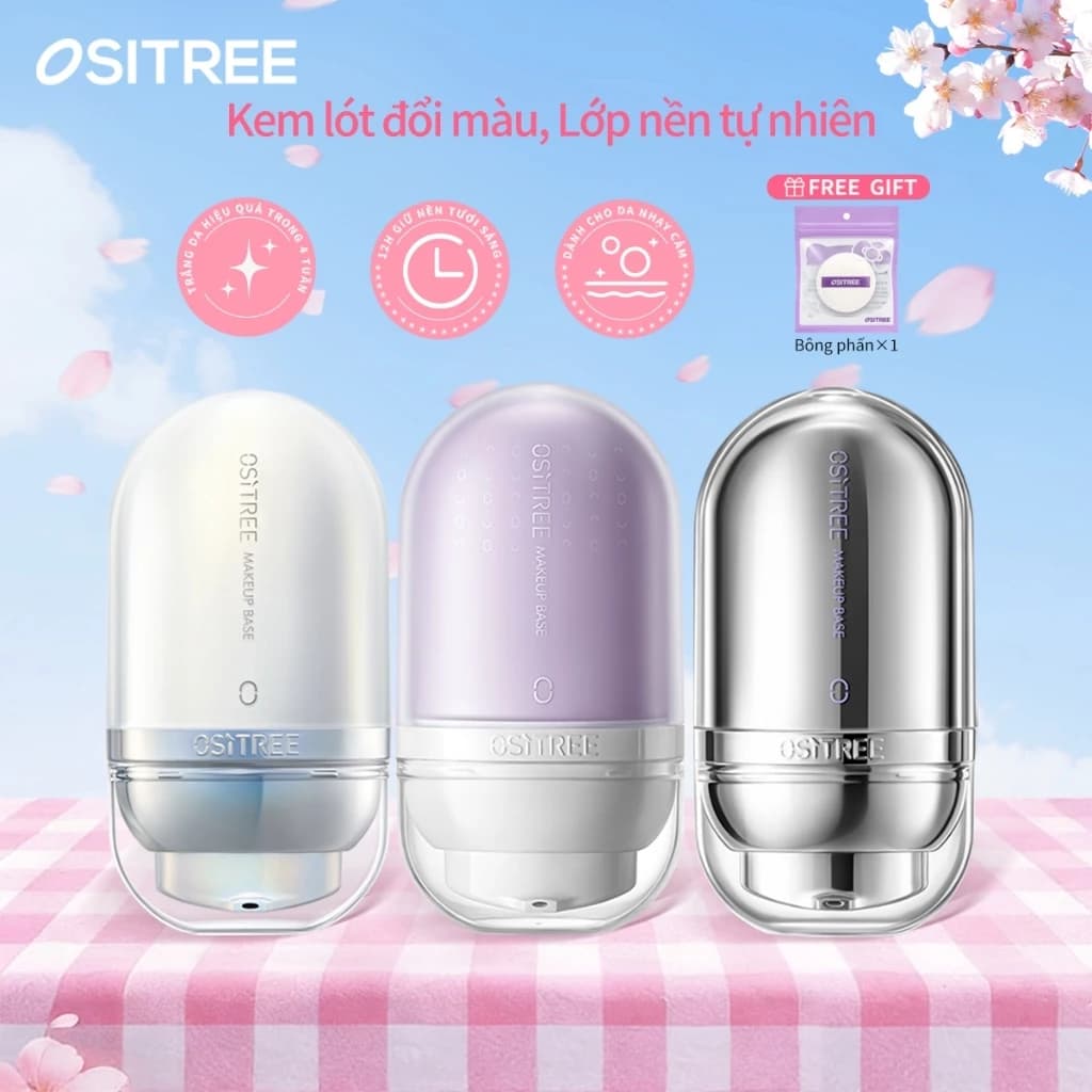 [Tặng Bông Mút] Kem Lót Trang Điểm OSITREE 25g Kiềm Dầu, Làm Mịn Da, Giữ Nền Lâu Trôi