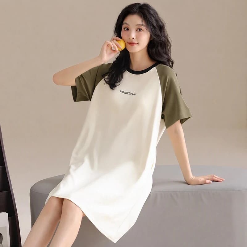 đồ ngủ bộ nữ🌸Váy ngủ🌸100% cotton Mùa Hè Thoáng Mát Hàn quốc Dễ thương ngọt ngào cộc tay