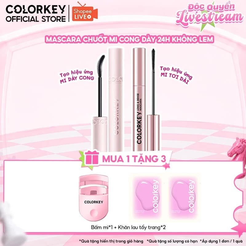 [KOL] Mascara tự nhiên hỗ trợ làm dài và dày mi kháng nước lâu trôi COLORKEY