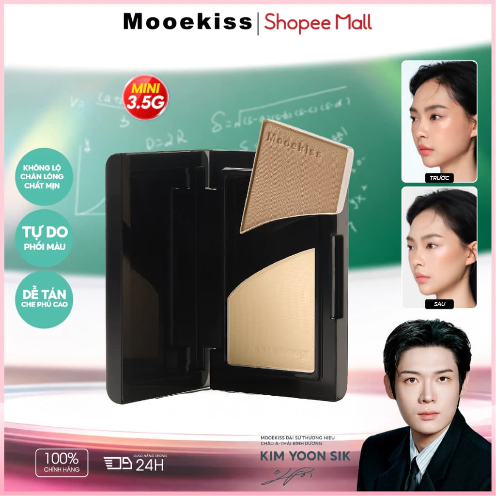 Bảng trang điểm tạo khối mooekiss hai màu, bóng mũi, bóng cạnh, mờ, highlight làm sáng, tạo khối và highlight tích hợp