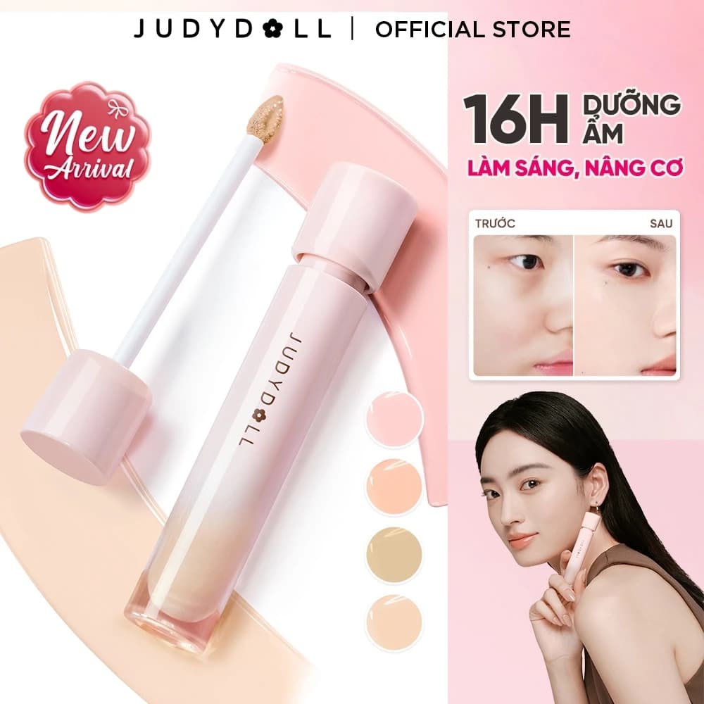 Kem Che Khuyết Điểm JUDYDOLL Liquid Concealer Che phủ tốt Che quầng thâm Không mốc Không đọng rãnh nhăn Lâu Trôi 3,2g
