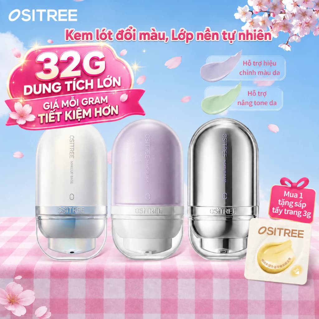 [LIVE]Kem Lót OSITREE 32g - Dưỡng Ẩm, Tone Up Sáng Da, Che Khuyết Điểm, Làm Mịn Lỗ Chân Lông
