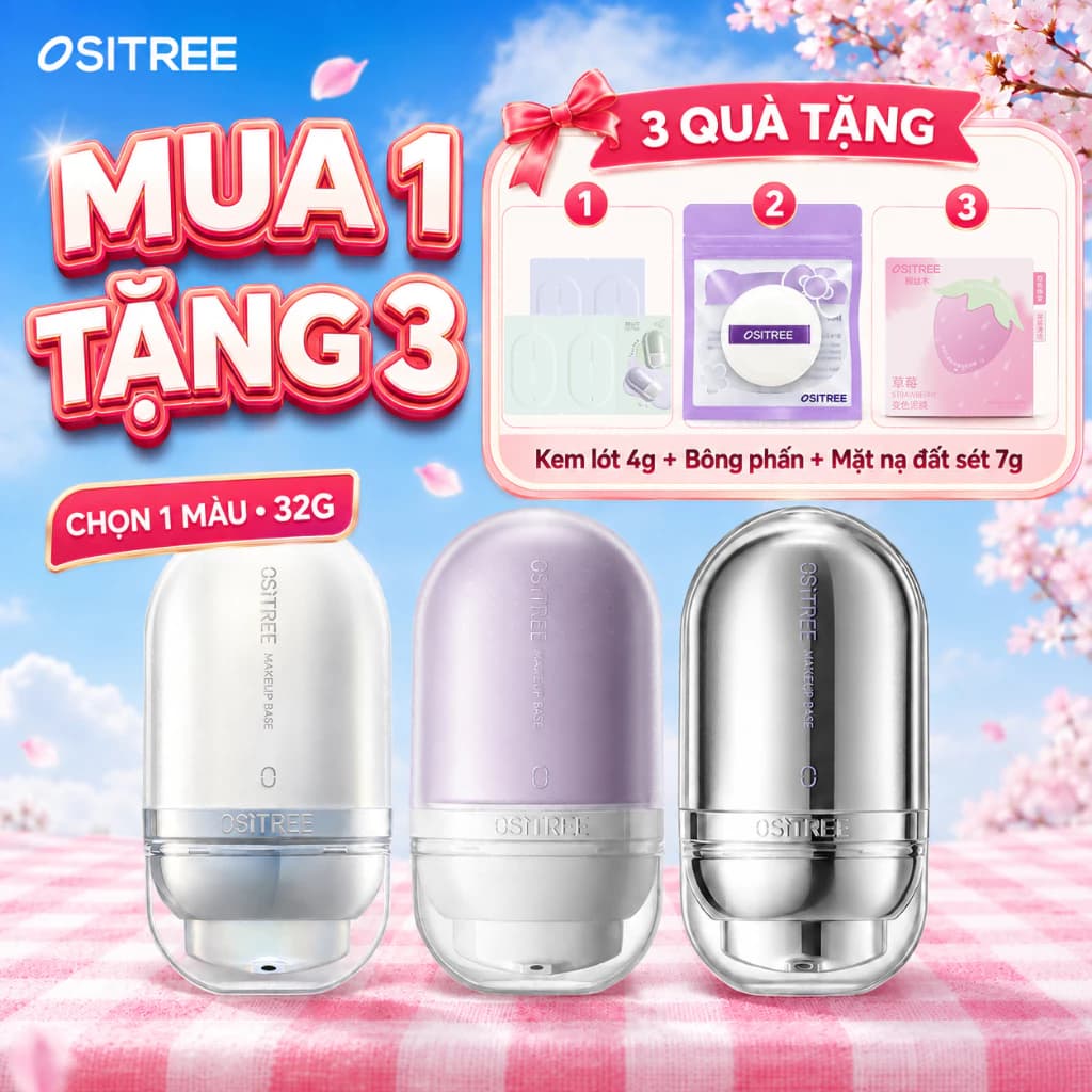 [LIVE - MUA 1 TẶNG 3] Ositree Kem lót Đổi Màu Barrier Kem Trang Điểm Kem Lót Dưỡng Ẩm Hydrating Concealer 32g special