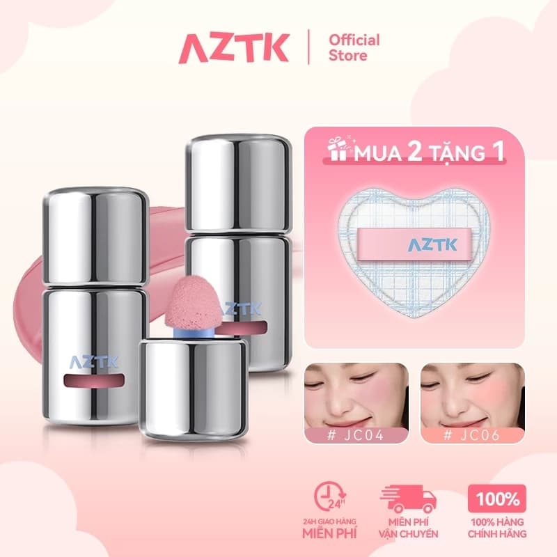 Kem Blush dạng lỏng AZTK, Hoàn thiện tự nhiên, Lâu trôi, Chống thấm nước, 5ml