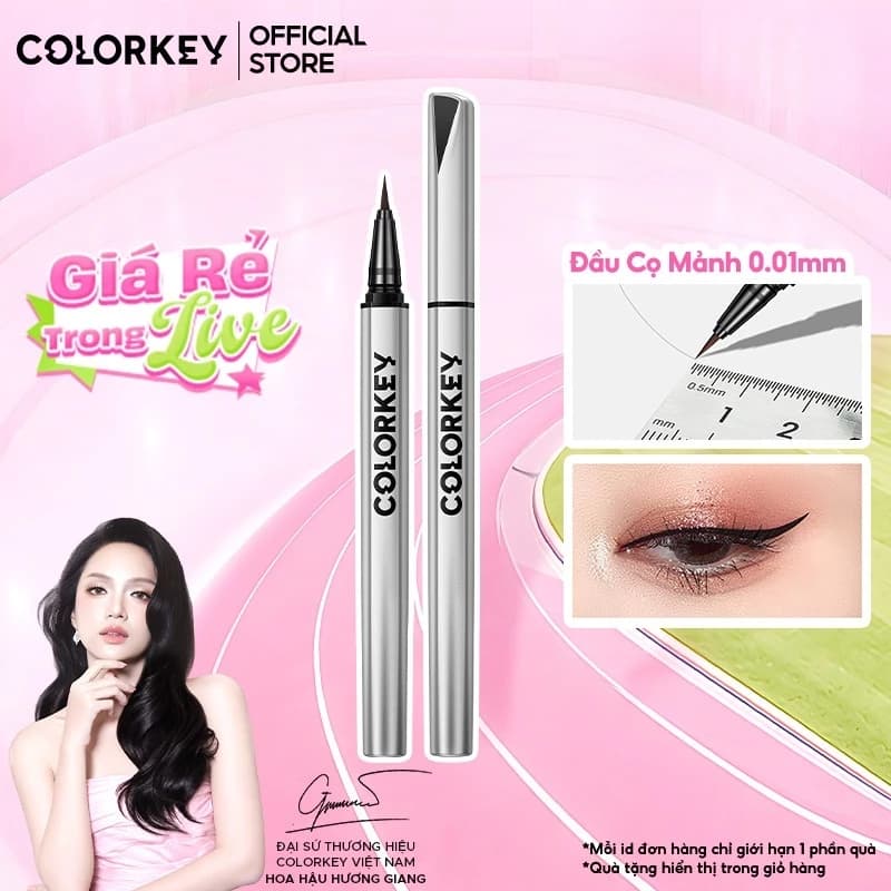 Bút Kẻ Mắt Nước Siêu Mảnh COLORKEY Chống Nước, Không Lem Trôi 0.5ml