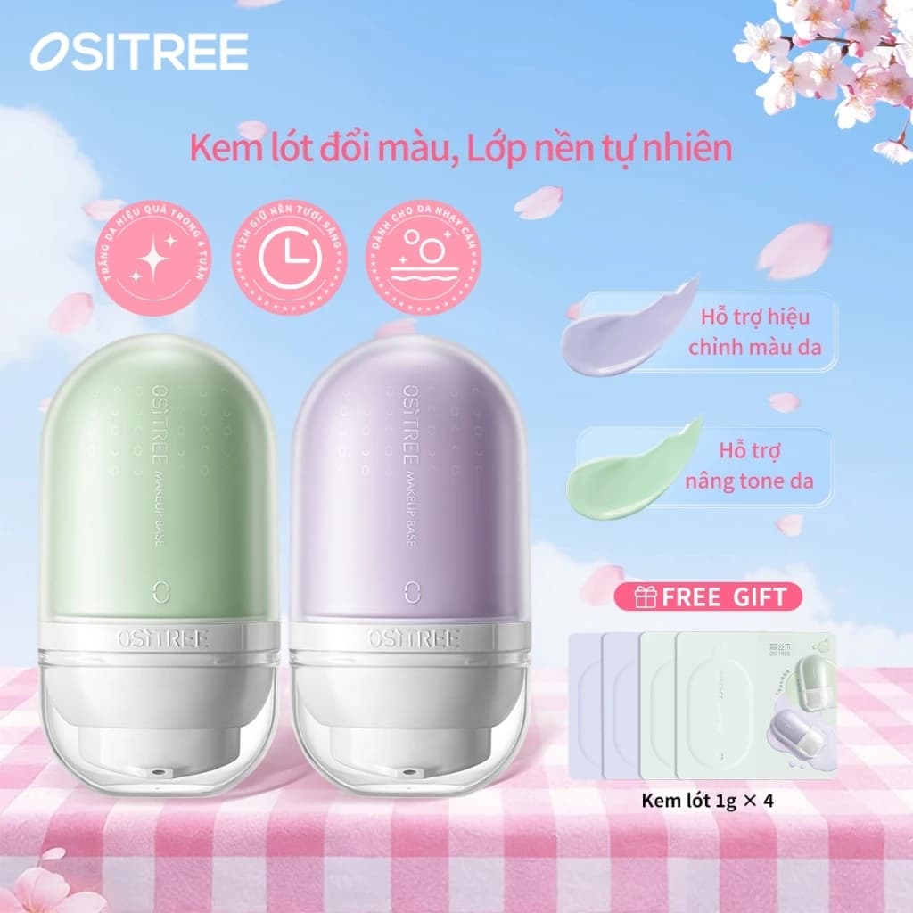 Sơn lót mặt đổi màu OSITREE MAKE UP BASE ❈ ❈ ❈ ❈ ❈ ❈ ❈ sửa lỗ chân lông tức thì 32g