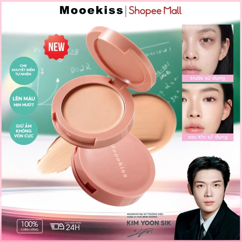 [NEW] Kem che khuyết điểm Mooekiss có thể làm nổi bật các đốm, che quầng thâm quanh mắt, làm sáng tông màu da và thậm chí tông màu da