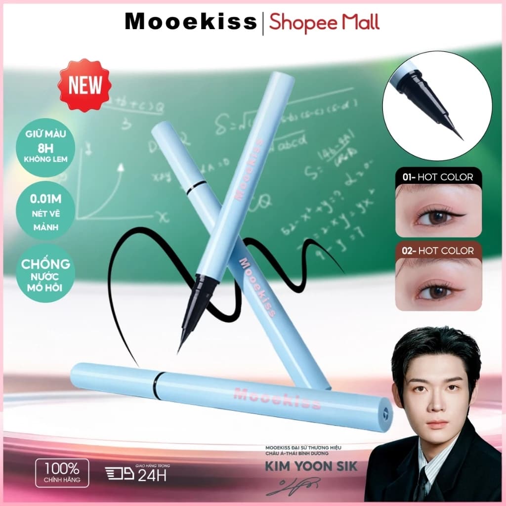 [NEW]Kẻ Mắt Nước Mooekiss 0.5ml, Chống Nước Mồ Hôi, Không Lem, Lâu Trôi, Dễ Kẻ Cho Người Mới,Chống Nước, Lâu Trôi, Không Lem, Khô Nhanh,Siêu Mảnh