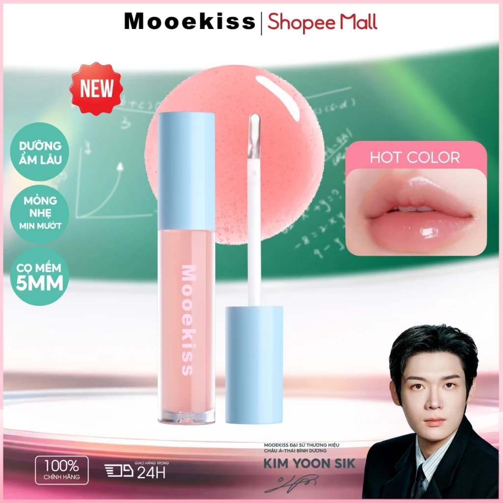 [NEW] Mooekiss Clear Lip Honey,Moisturizing Moisturizing Lip Guard Oil,Gương nước bóng môi men