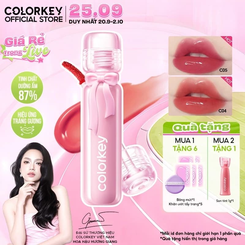 [PHIÊN BẢN GIỚI HẠN] Son Môi Lip Lacquer Colorkey Dưỡng Môi Mềm Mịn Căng Bóng 3ml