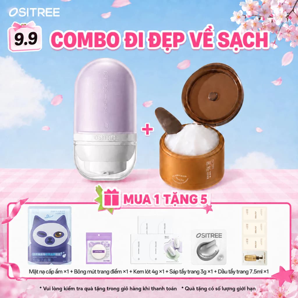 [Combo] OSITREE Kem Lót Nâng Tone 32g + Sáp Tẩy Trang 120g | Hiệu Chỉnh Màu Da, Làm Sạch Dịu Nhẹ