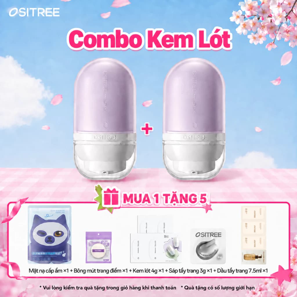 [Combo] OSITREE  2 Kem Lót 1.0-3.0 32g, Kiềm Dầu, Nâng Tone, Mỏng Nhẹ, Hỗ Trợ Makeup