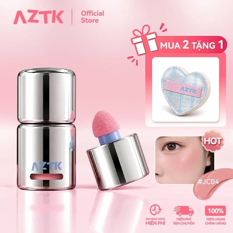 AZTK Má Hồng Kem Dạng Lỏng Tự Nhiên Lâu Trôi Không Thấm Nước 5ml