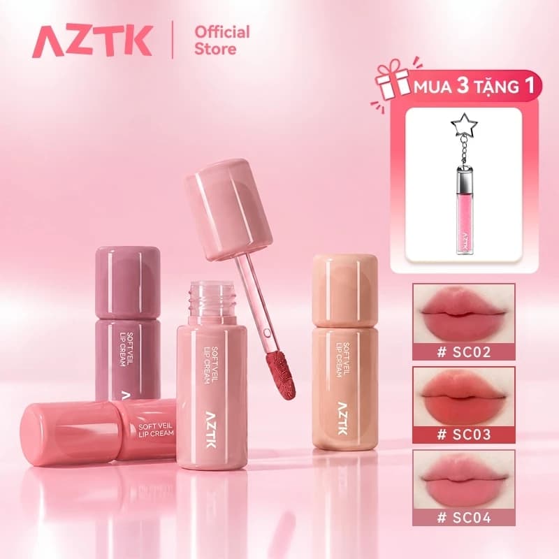 AZTK Son Kem Lì Velvet Lip Tint Son Bùn Lì Mịn Màu Xinh Nhẹ Môi 1.5g