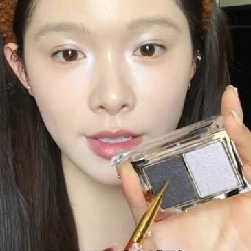 Palette Mắt 2 Màu Hàn Quốc - Phối Kim Tuyến & Matte, Lên Màu Chuẩn, Lâu Trôi