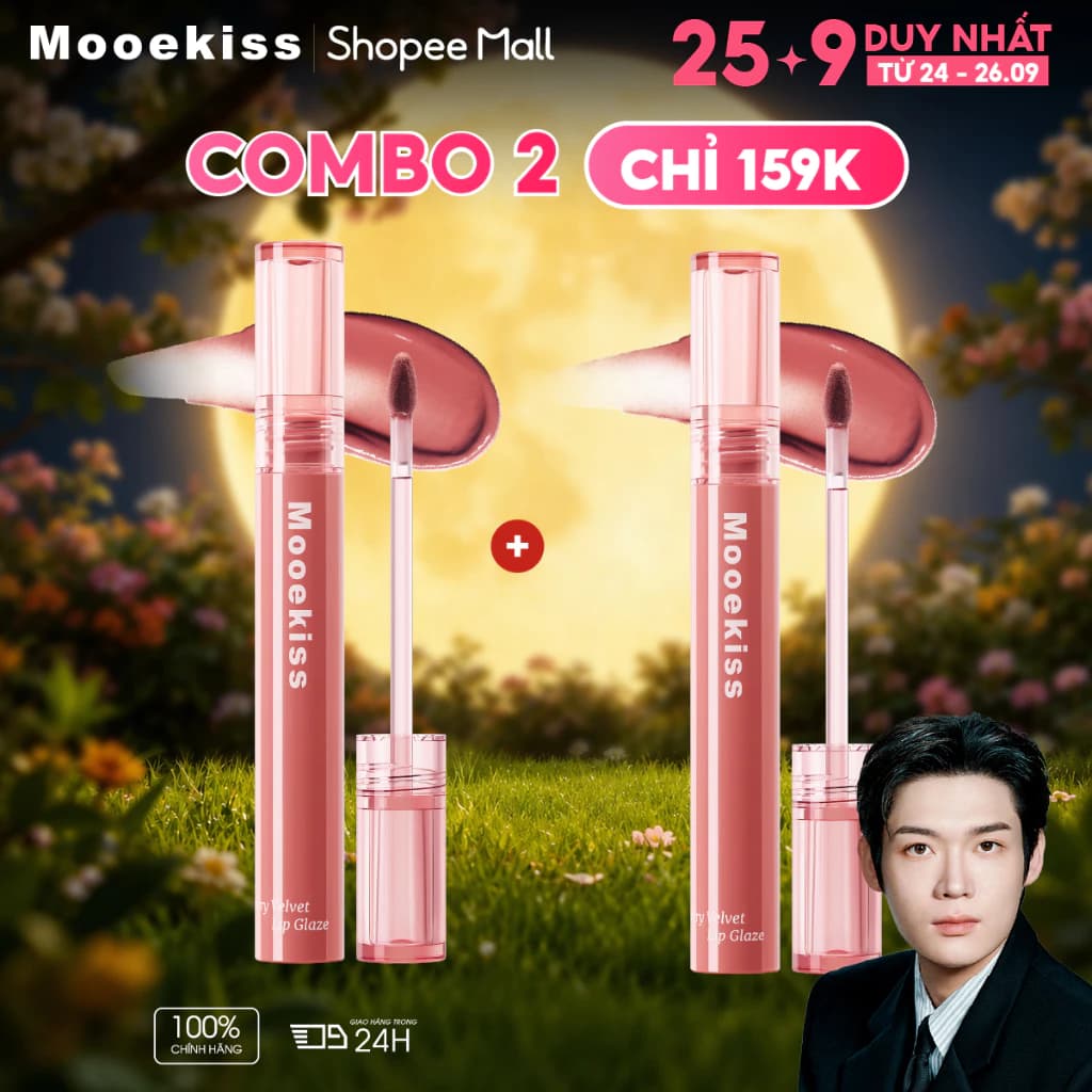 [LIVE Combo 2] Son dưỡng ẩm Mooekiss, Son dưỡng ẩm & làm phẳng cao, Son môi cao, Nhẹ & Không dính