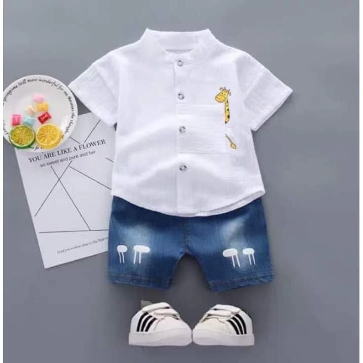 [hot] Combo Bộ hươu cao cổ-quần jean Hàn Quốc cho bé đẹp đủ màu