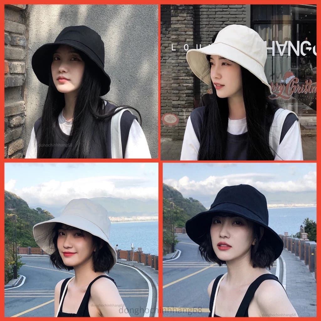 Mũ bucket nam nữ nón tai bèo vành cụp trơn nhiều màu sắc ulzzang form unisex bảo hành 12 tháng