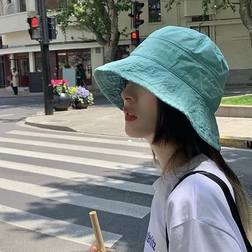 Mũ tai bèo vành lớn mỏng có thể gập lại che mặt chống nắng phong cách mùa hè Hàn Quốc cho nữ với mái tóc ngắn