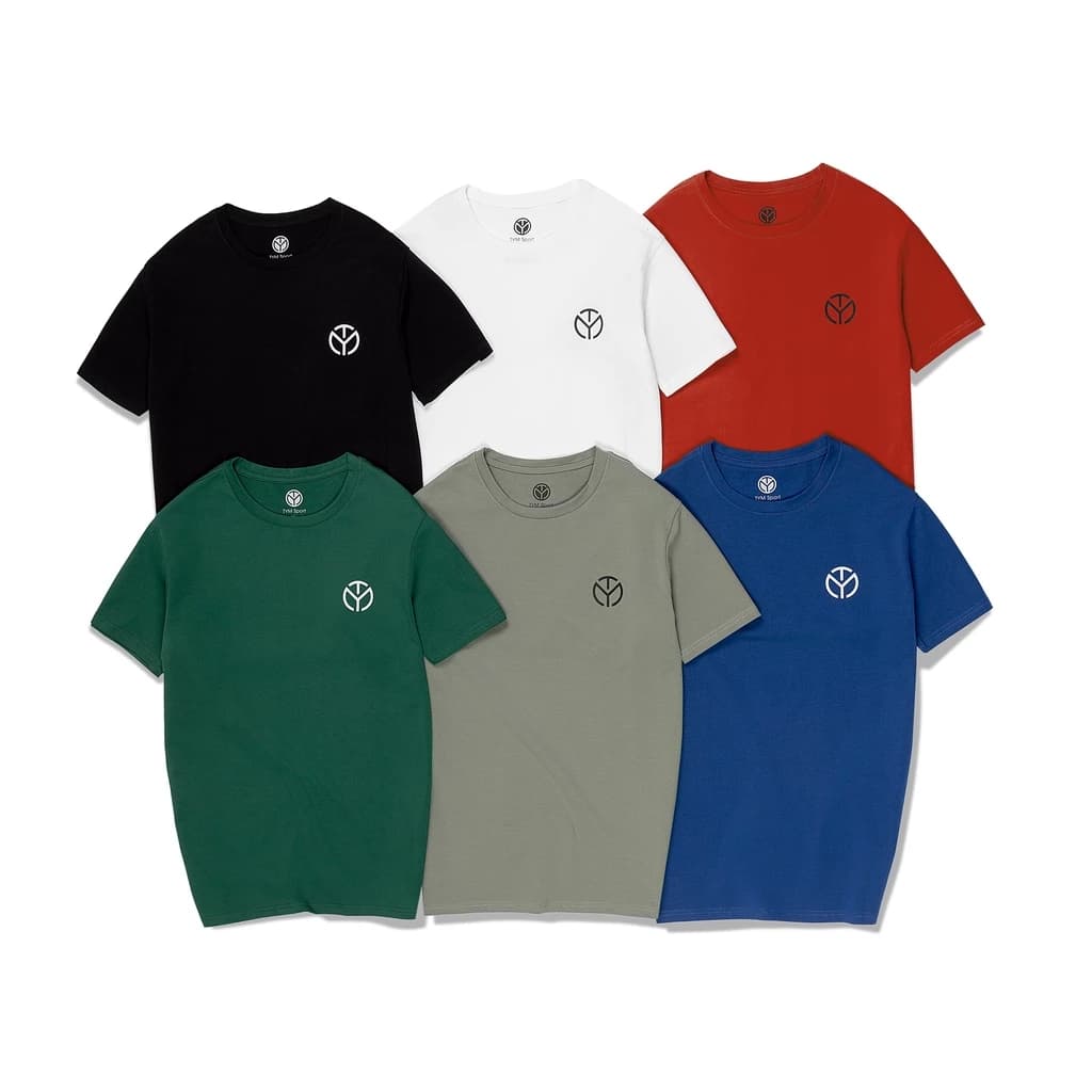 Áo thun trơn cổ tròn form rộng Unisex TYM AMT001, 100% vải Cotton co dãn 4 chiều Mềm mại Thoáng mát