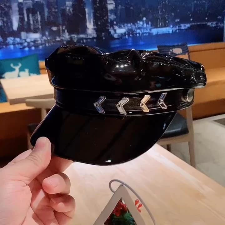 Mũ Beret Da PU Phong Cách Âu Mỹ Nhật Bản Thời Trang Thu Đông Cho Nữ
