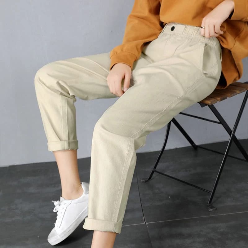 Quần dài nữ kaki lưng chun, chất vải co giãn cao cấp có Bigsize ADO JEANS (Mã DK1306)